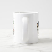 Cute Cartoon Kerstmis Elf Slaapend in een thea Cup Grote Koffiekop (Achterkant)