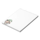 Cute Cartoon Kerstmis Elf Slaapend in een thea Cup Notitieblok (Linkerzijde)