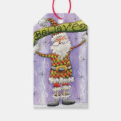 Cute Cartoon Kerstmis, geloof ik in Santa Claus Cadeaulabel (Voorkant)