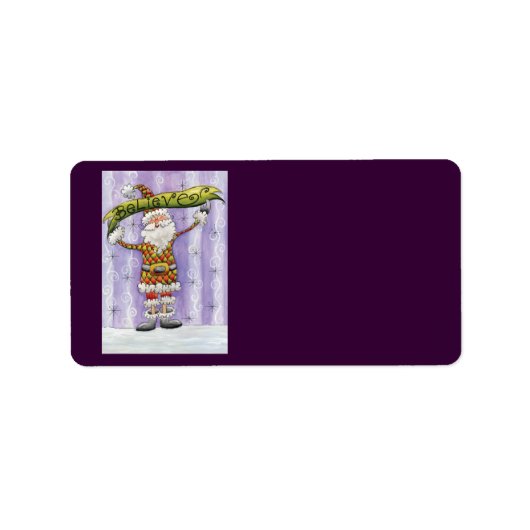 Cute Cartoon Kerstmis, geloof ik in Santa Claus Etiket (Voorkant)