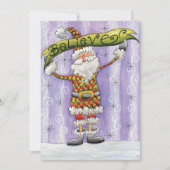 Cute Cartoon Kerstmis, geloof ik in Santa Claus Feestdagenkaart (Voorkant)