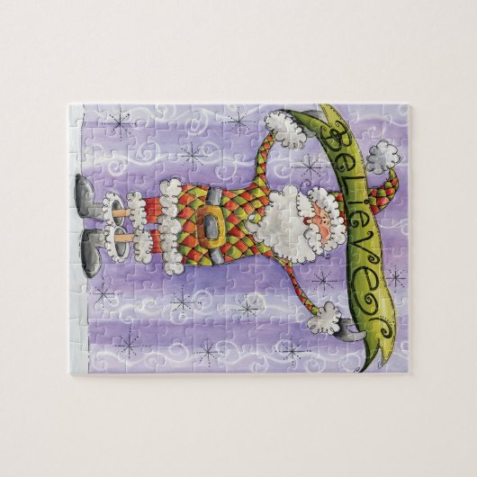 Cute Cartoon Kerstmis, geloof ik in Santa Claus Legpuzzel (Horizontaal)