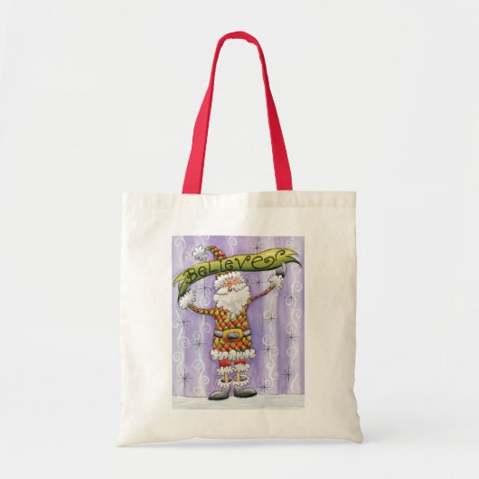 Cute Cartoon Kerstmis, geloof ik in Santa Claus Tote Bag (Voorkant)