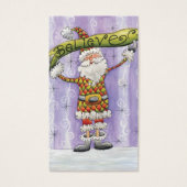 Cute Cartoon Kerstmis, geloof ik in Santa Claus Visitekaartje (Voorkant)