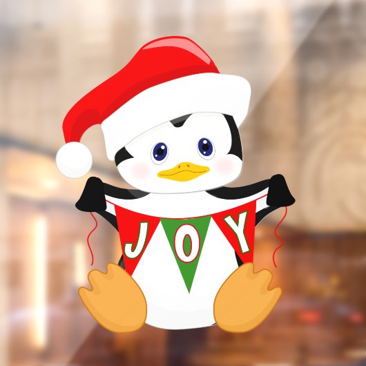 Cute Cartoon Kerstmis Penguin Window Cling Raamsticker (Vel 2)