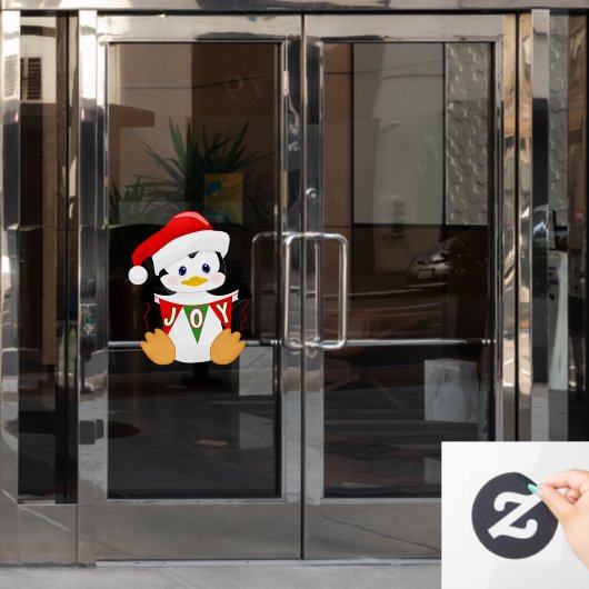 Cute Cartoon Kerstmis Penguin Window Cling Raamsticker (Kantoordeur)
