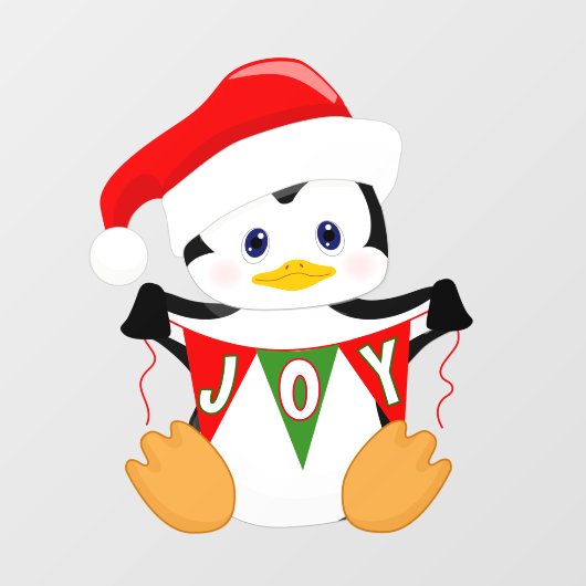 Cute Cartoon Kerstmis Penguin Window Cling Raamsticker (Vel)