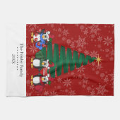 Cute Cartoon-kerstpinguïns Theedoek (Horizontaal)