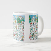 Cute Cartoon Kerstpoar Beer Penguin Party Grote Koffiekop (Voorkant rechts)