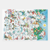 Cute Cartoon Kerstpoar Beer Penguin Party Inpakpapier Vel (Voorkant 2)