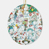 Cute Cartoon Kerstpoar Beer Penguin Party Keramisch Ornament (Links)