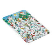 Cute Cartoon Kerstpoar Beer Penguin Party Magneet (Rechterzijde)