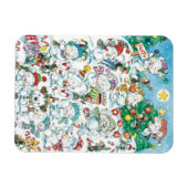 Cute Cartoon Kerstpoar Beer Penguin Party Magneet (Horizontaal)