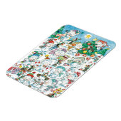 Cute Cartoon Kerstpoar Beer Penguin Party Magneet (Linkerzijde)