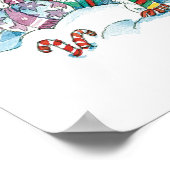 Cute Cartoon Kerstpoar Beer Penguin Party Poster (Hoek)