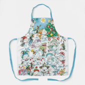 Cute Cartoon Kerstpoar Beer Penguin Party Schort (Voorkant)