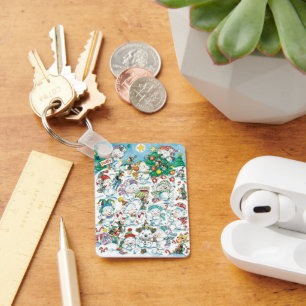 Cute Cartoon Kerstpoar Beer Penguin Party Sleutelhanger