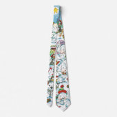 Cute Cartoon Kerstpoar Beer Penguin Party Stropdas (Achterkant)