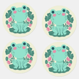 Cute Cartoon kikkerlabels Labels