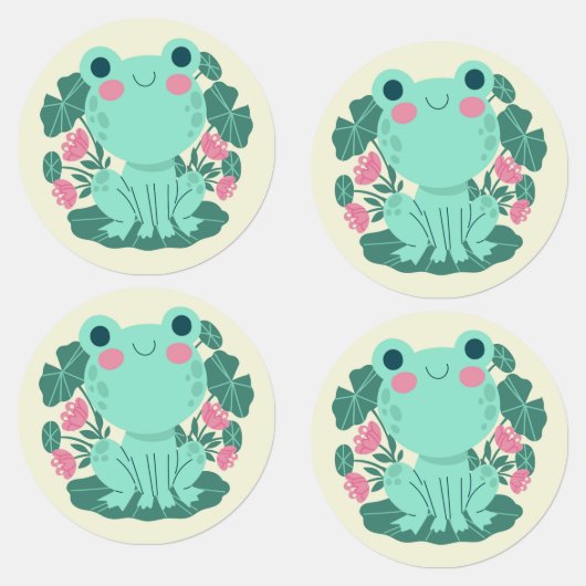 Cute Cartoon kikkerlabels Labels (Groep)