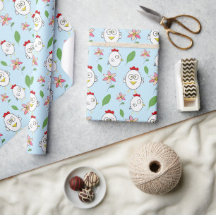 Cute Cartoon Kip Illustratie Cadeaupapier