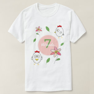 Cute Cartoon Kip Illustratie T-shirt