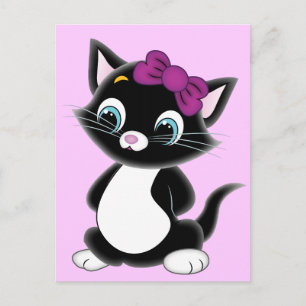 Cute Cartoon Kitten Briefkaart