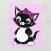 Cute Cartoon Kitten Briefkaart (Voorkant)