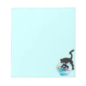 Cute Cartoon Kitten, Fish and bowl Notitieblok (Voorkant)