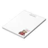 Cute Cartoon Kitten in a Box with Hearts Notitieblok (Linkerzijde)