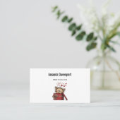 Cute Cartoon Kitten in a Box with Hearts Visitekaartje (Staand voorkant)