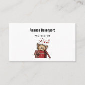 Cute Cartoon Kitten in a Box with Hearts Visitekaartje (Voorkant)