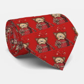 Cute Cartoon Kitten with Hearts Pattern Stropdas (Opgerold)