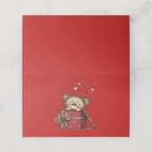 Cute Cartoon Kitten with Hearts Plaatskaartje (Buitenkant ongevouwen)