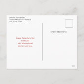 Cute Cartoon Kitten with Hearts Valentine's Day Feestdagenkaart (Achterkant)