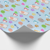 Cute Cartoon Kittens Patroon Cadeau Cadeaupapier (Hoek)