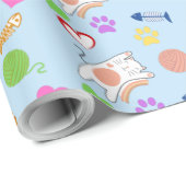 Cute Cartoon Kittens Patroon Cadeau Cadeaupapier (Rol Hoek)