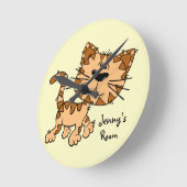 Cute Cartoon Kitty Cat Ronde Klok (Hoek)