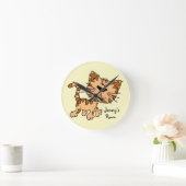 Cute Cartoon Kitty Cat Ronde Klok (Huis)