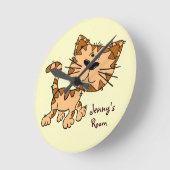 Cute Cartoon Kitty Cat Ronde Klok (Hoek)