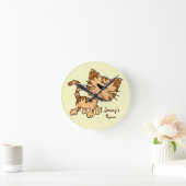 Cute Cartoon Kitty Cat Ronde Klok (Huis)