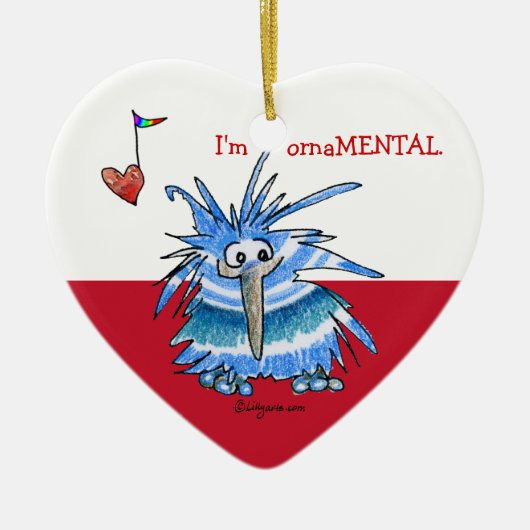 Cute Cartoon KIwi Heart Ornament (Voorkant)