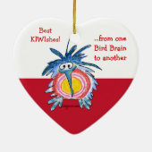 Cute Cartoon KIwi Heart Ornament (Achterkant)