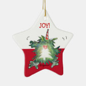 Cute Cartoon Kiwi kerstster Keramisch Ornament (Rechts)