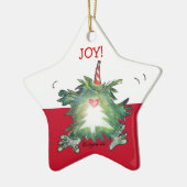 Cute Cartoon Kiwi kerstster Keramisch Ornament (Links)