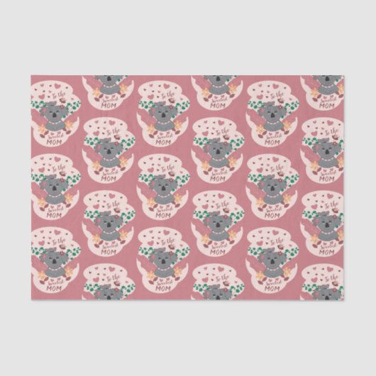 Cute cartoon koala baby roze tissuepapier (Voorkant)