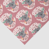 Cute cartoon koala baby roze tissuepapier (Detail)