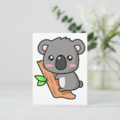Cute Cartoon Koala Beer over de Eucalyptusboom Briefkaart (Staand voorkant)