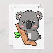 Cute Cartoon Koala Beer over de Eucalyptusboom Briefkaart (Voorkant / Achterkant)