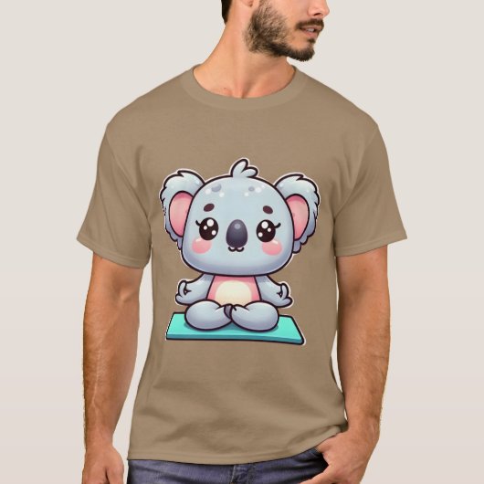 Cute Cartoon Koala in Yoga Pose friends T-shirt (Voorkant)